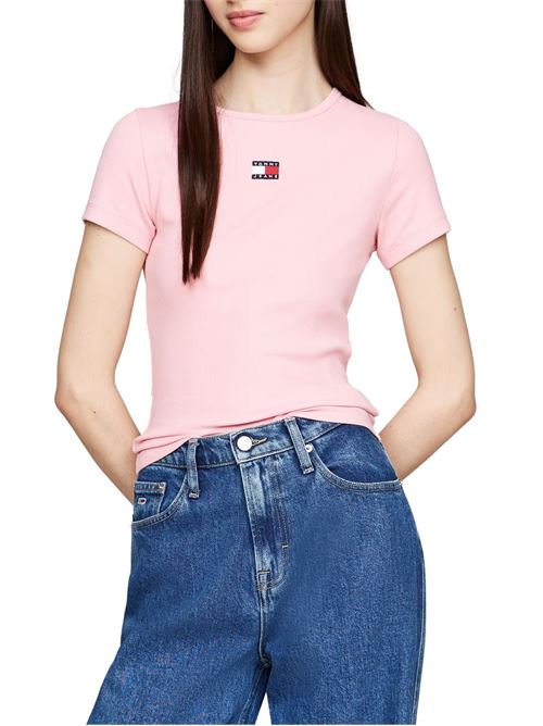 T-shirt donna rosa in cotone Tommy Jeans | DW0DW17881TH3